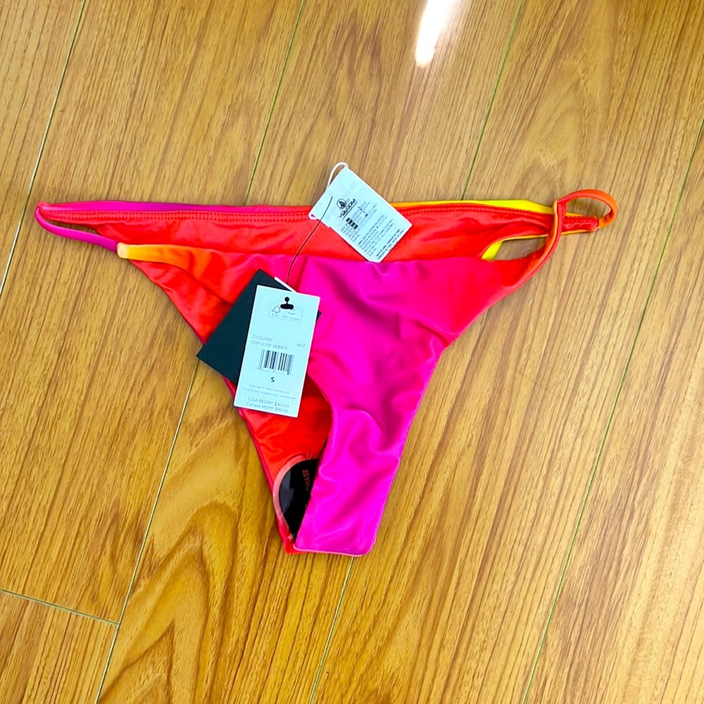 Volcom tricolored sunset bikini bottom in size S